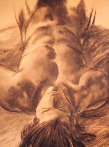 Disegno intitolato "torso al inverso" da Erwin Esquivel C, Opera d'arte originale, Carbone