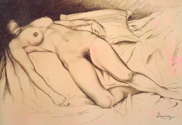 图画 标题为“paisaje femenino 3” 由Erwin Esquivel C, 原创艺术品, 铅笔