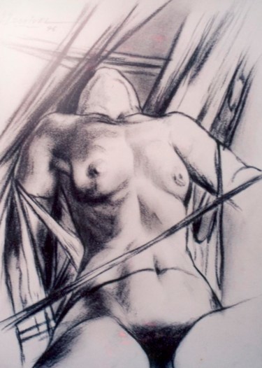 图画 标题为“torso femenino 3” 由Erwin Esquivel C, 原创艺术品, 木炭