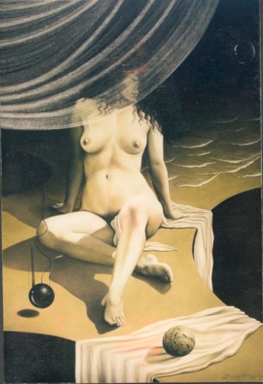 Dessin intitulée "desnudo sideral 1" par Erwin Esquivel C, Œuvre d'art originale, Craie