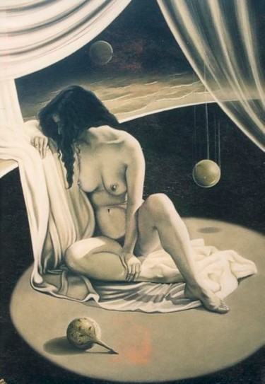 Dessin intitulée "desnudo sideral 2" par Erwin Esquivel C, Œuvre d'art originale, Craie