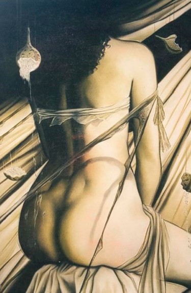Disegno intitolato "dorso femenino" da Erwin Esquivel C, Opera d'arte originale, Gesso