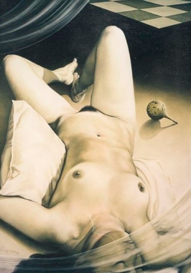 Dessin intitulée "desnudo sideral 4" par Erwin Esquivel C, Œuvre d'art originale, Craie