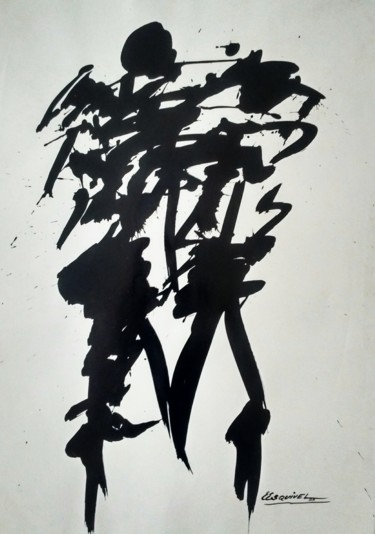 Tekening getiteld "Pareja de paseo" door Erwin Esquivel C, Origineel Kunstwerk, Inkt
