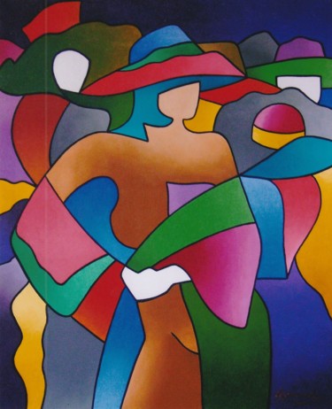 Malerei mit dem Titel "Fiesta en Venecia" von Erwin Esquivel C, Original-Kunstwerk, Acryl