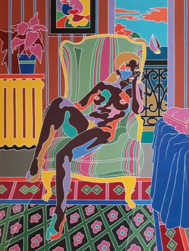 Malerei mit dem Titel "mademoiselle Kerly" von Erwin Esquivel C, Original-Kunstwerk, Acryl