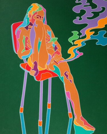 Malerei mit dem Titel "La llamada" von Erwin Esquivel C, Original-Kunstwerk, Acryl