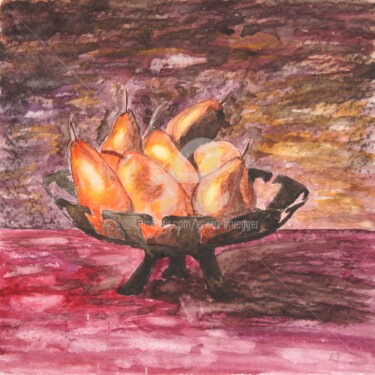 Pintura titulada "Pears" por Erwin Bruegger, Obra de arte original, Acuarela