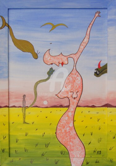 Malerei mit dem Titel "Gemeine Wüste" von Erwin Bruegger, Original-Kunstwerk, Acryl Auf Karton montiert