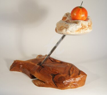 Sculpture titled "Die Versuchung Adams" by Erwin Bruegger, Original Artwork, Wood