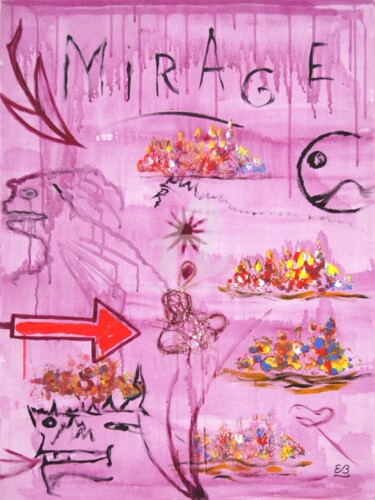 Malerei mit dem Titel "Mirage" von Erwin Bruegger, Original-Kunstwerk, Acryl Auf Keilrahmen aus Holz montiert