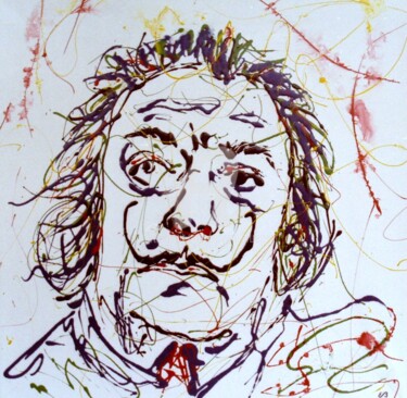 Malerei mit dem Titel "Dalí" von Erwin Bruegger, Original-Kunstwerk, Emaille