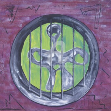 Painting titled "Please let me out" by Erwin Bruegger, Original Artwork, Acrylic Mounted on Wood Stretcher frame