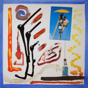 Collagen mit dem Titel "L'ombrello IV" von Erwin Bruegger, Original-Kunstwerk, Collagen
