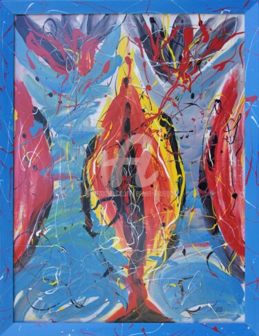 Schilderij getiteld "Erotic flower" door Erwin Bruegger, Origineel Kunstwerk, Glazuur