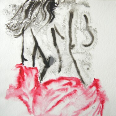 Drawing titled "Noch ein rotes Tuch" by Erwin Bruegger, Original Artwork, Ink