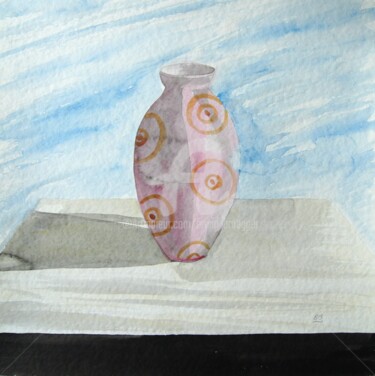 Malerei mit dem Titel "Die Vase" von Erwin Bruegger, Original-Kunstwerk, Aquarell