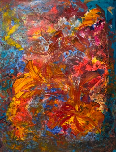 Malerei mit dem Titel "Herbstfarben" von Erwin Hajek, Original-Kunstwerk, Acryl
