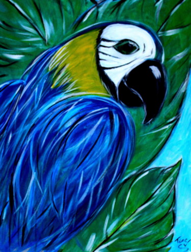 Painting titled "Tine VS - Parrot 80…" by Tine Vs, Original Artwork, Acrylic
