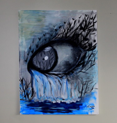 Painting titled "Tine VS - Blue Eye…" by Tine Vs, Original Artwork, Acrylic