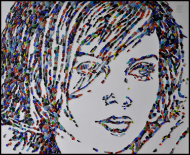 Painting titled "girl" by Erwin Houssin, Original Artwork, Glass