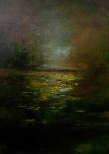 Painting titled "pond.jpg" by Erwin Libbrecht, Original Artwork, Oil