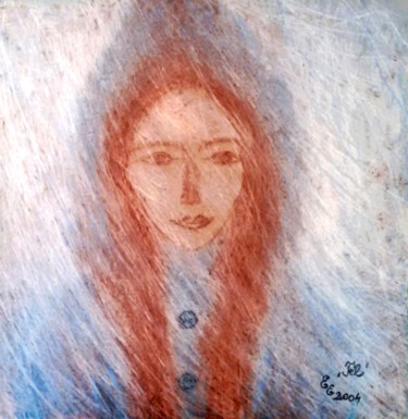 Drawing titled "Winter" by Erzsébet Engi, Original Artwork, Chalk