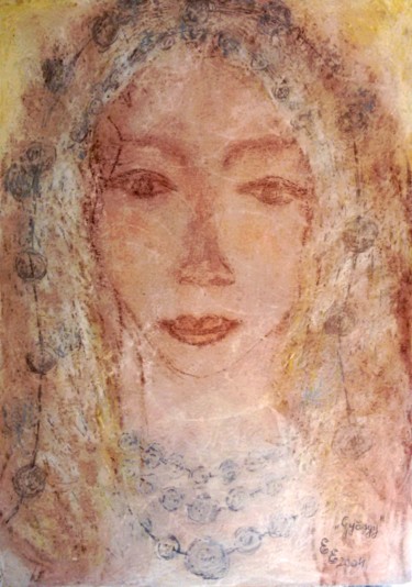 Drawing titled "Pearl" by Erzsébet Engi, Original Artwork, Chalk