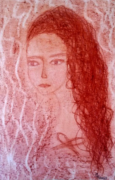 Drawing titled "Alíz" by Erzsébet Engi, Original Artwork, Chalk