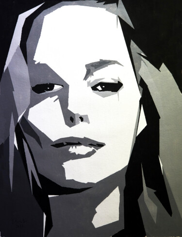 Peinture intitulée "MARGOT ROBBIE" par E_sabater, Œuvre d'art originale, Acrylique