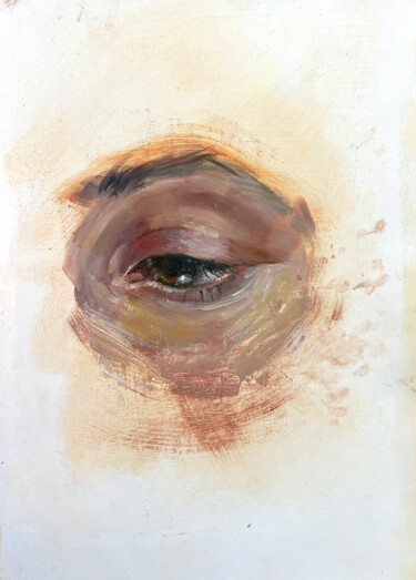 Schilderij getiteld "Eye sketch" door Elizaveta Akimova (Esanglier), Origineel Kunstwerk, Olie