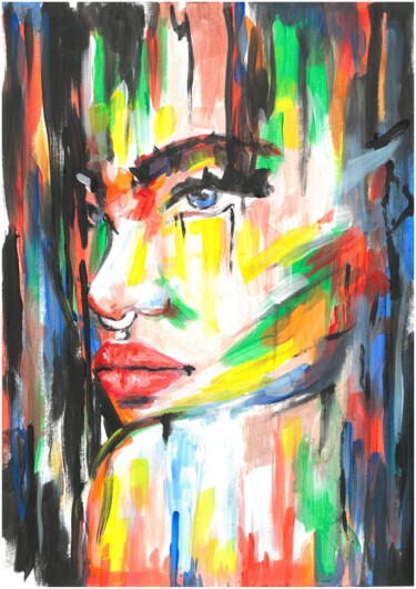 Painting titled "No me mires así" by Esbardallou, Original Artwork, Acrylic