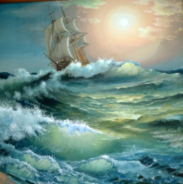 Картина под названием "К родным берегам" - Евгений Смоляков, Подлинное произведение искусства, Масло