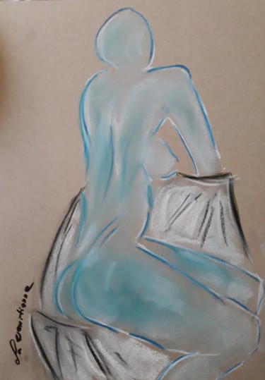 Dessin intitulée "Piste bleue...ou..." par La Venitienne, Œuvre d'art originale