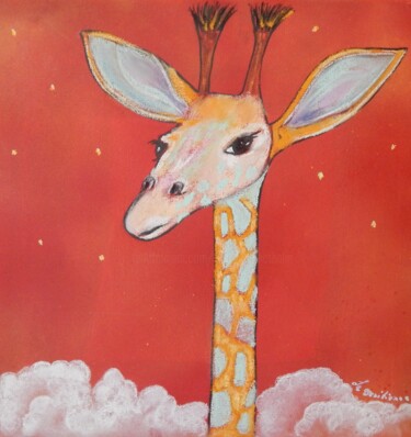 Painting titled "Hasna la girafe" by La Venitienne, Original Artwork, Acrylic