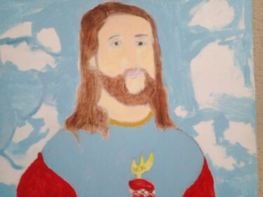 Malerei mit dem Titel "Jesus: o divino" von Escritor Irineu Correia, Original-Kunstwerk, Acryl