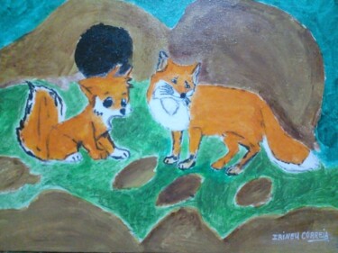 Painting titled "Vulpes" by Escritor Irineu Correia, Original Artwork, Acrylic