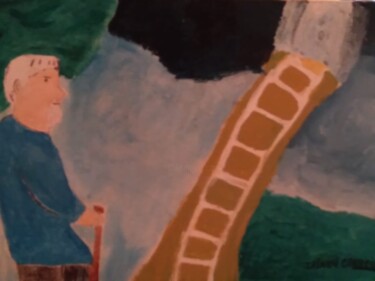Malerei mit dem Titel "Escada ao paraiso" von Escritor Irineu Correia, Original-Kunstwerk, Acryl
