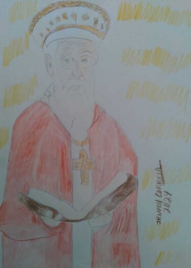 Desenho intitulada "Santo Irineu" por Escritor Irineu Correia, Obras de arte originais, Lápis