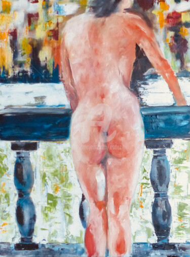 Картина под названием "Le printemps" - Esdez, Подлинное произведение искусства, Масло Установлен на Деревянная рама для носи…
