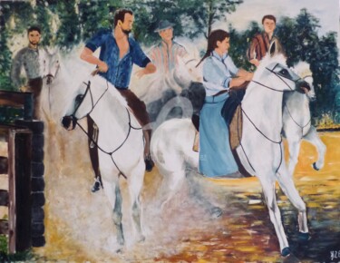 Картина под названием "Abrivado" - Esdez, Подлинное произведение искусства, Масло Установлен на Деревянная рама для носилок