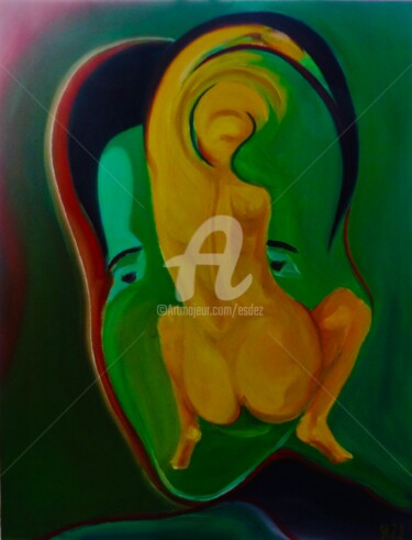 Картина под названием "Complices" - Esdez, Подлинное произведение искусства, Масло Установлен на Деревянная рама для носилок