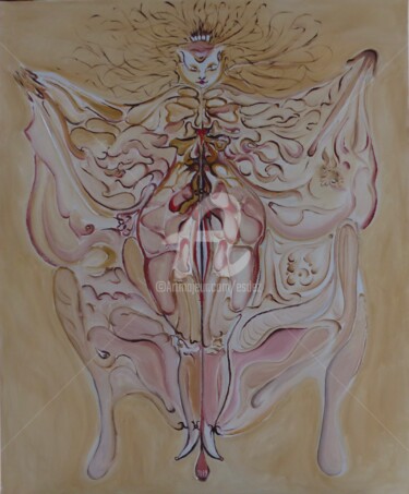 绘画 标题为“Vamp” 由Esdez, 原创艺术品, 油 安装在木质担架架上