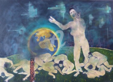 Pittura intitolato "Inconscience" da Esdez, Opera d'arte originale, Olio Montato su Telaio per barella in legno