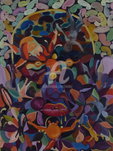Картина под названием "P.M.A" - Esdez, Подлинное произведение искусства, Масло Установлен на Деревянная рама для носилок