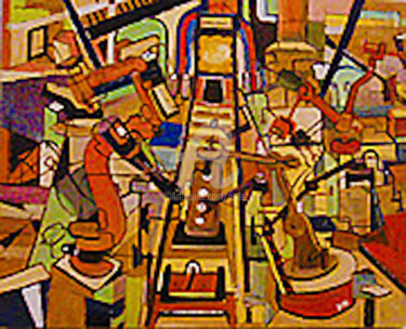 绘画 标题为“Chercher m'amuse” 由Esdez, 原创艺术品, 油 安装在木质担架架上