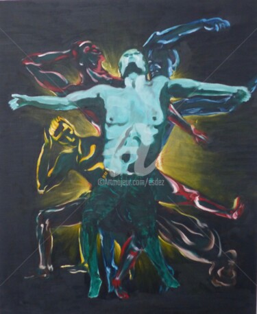 Peinture intitulée "A; Julien" par Esdez, Œuvre d'art originale, Huile Monté sur Châssis en bois