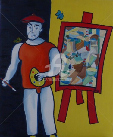 Pintura titulada "En pied léger" por Esdez, Obra de arte original, Oleo Montado en Bastidor de camilla de madera