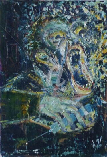 Картина под названием "Paradis" - Esdez, Подлинное произведение искусства, Масло Установлен на Деревянная рама для носилок