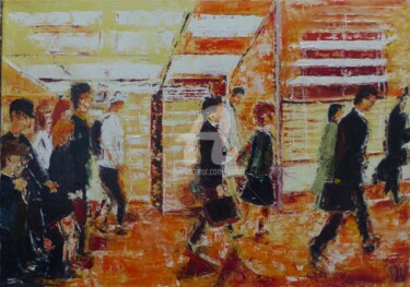 Pintura titulada "Métro" por Esdez, Obra de arte original, Oleo Montado en Bastidor de camilla de madera
